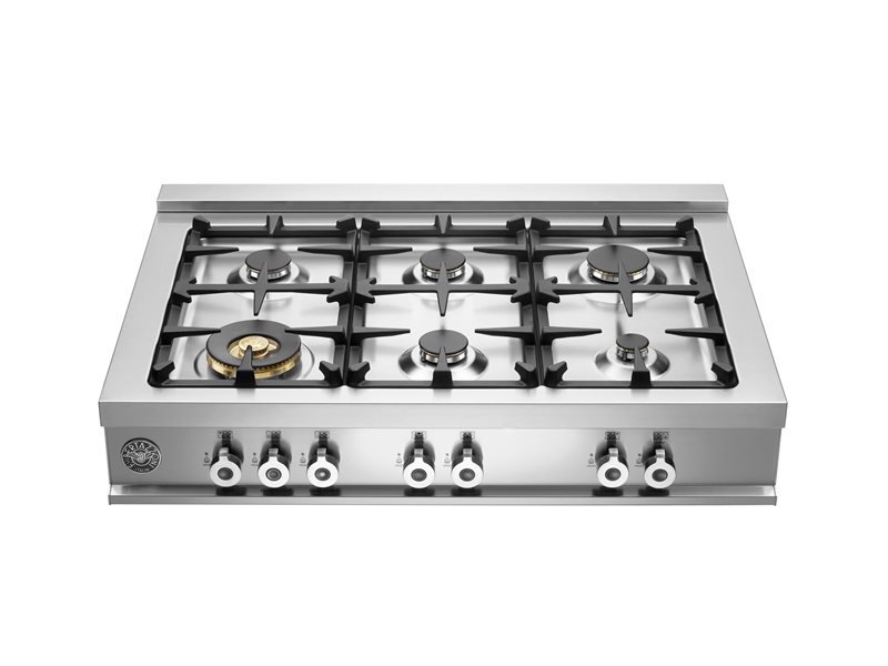 92 blocco cottura 6 fuochi gas | Bertazzoni - Acciaio inox
